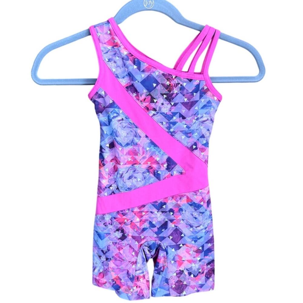 Capezio future star girls dance leotard pink purple shorts XS ballet jazz tap